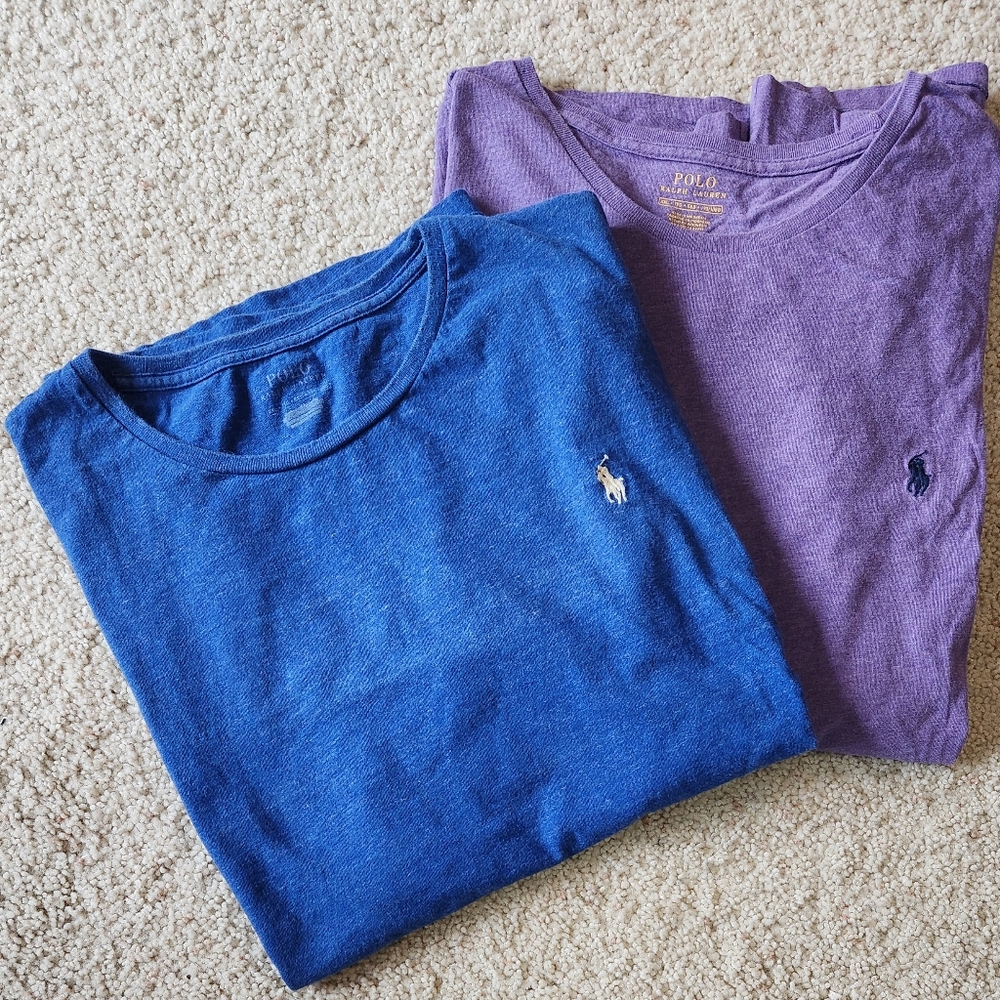 Polo Ralph Lauren Blue and Purple T-Shirts - Size XXL